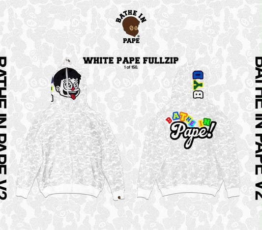White  pape full zip "by dineral"